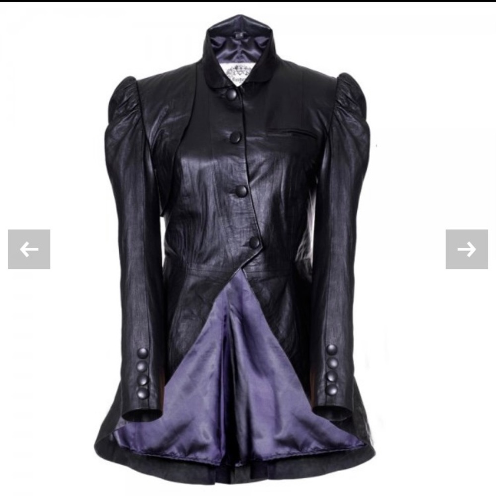 IMPERO LONDON | leather blue metallic Victorian inspired - Picture 8 of 14